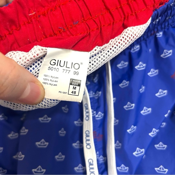 Giulio Spain M SWIMSUIT NADI swim trunks nylon ultra quick dry paper boat print - Picture 11 of 14